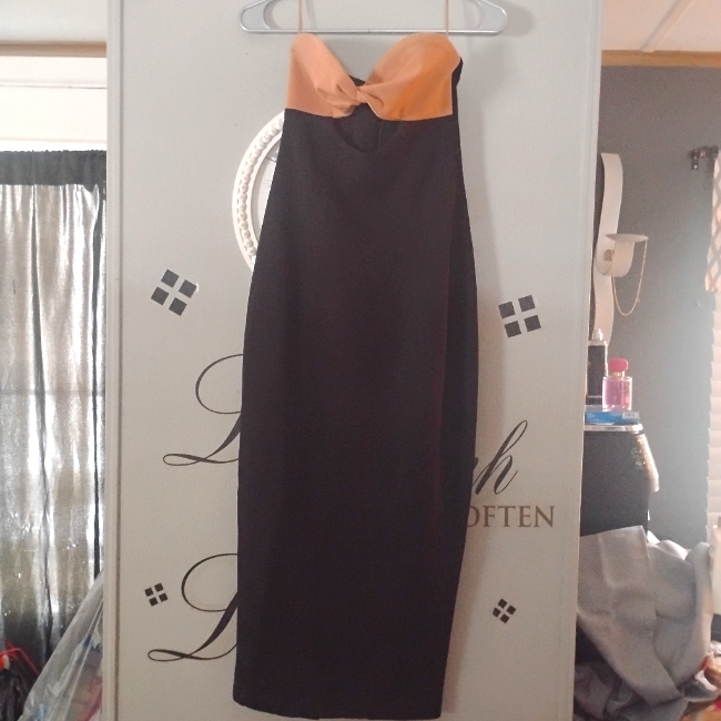 Misha Brand Women's Strapless Dress Black/Praline Size 4